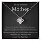 To My Beautiful Mother | Your Son | Love Knot Necklace