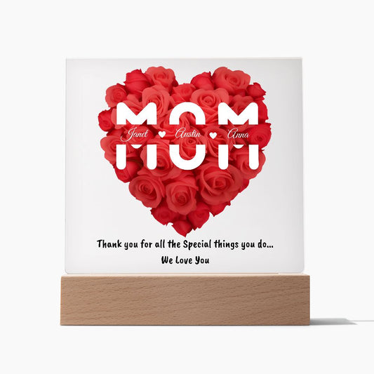 Mom | For All The Special Things You Do | Personalized Acrylic Square Plaque