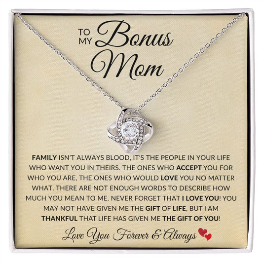 To My Bonus Mom | Love You Forever & Always | Love Knot Necklace