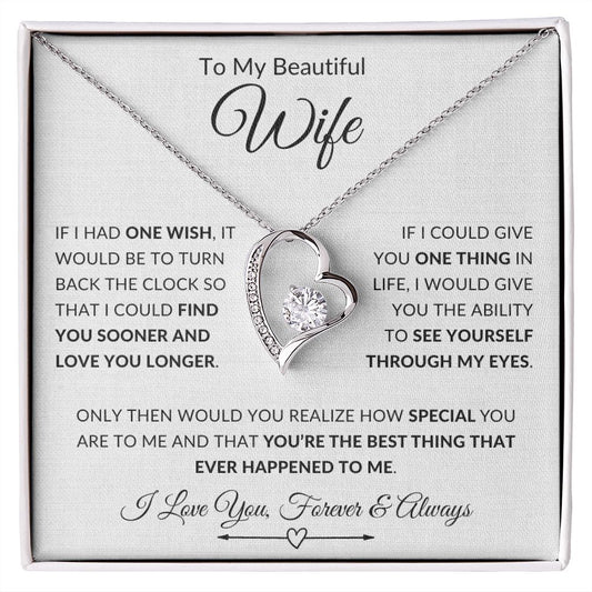 To My Beautiful Wife | If I Had One Wish | Love Knot Necklace